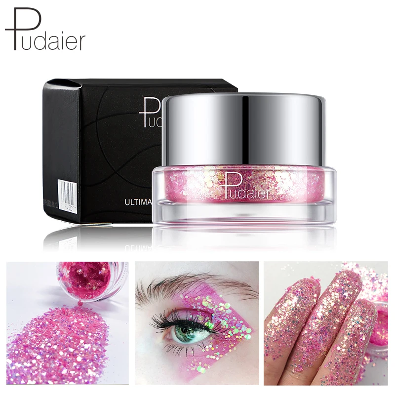 Pudaier голографические глаза Блеск Shimmer Loose Eye Shadow Festival блестки пудра макияж Пигмент