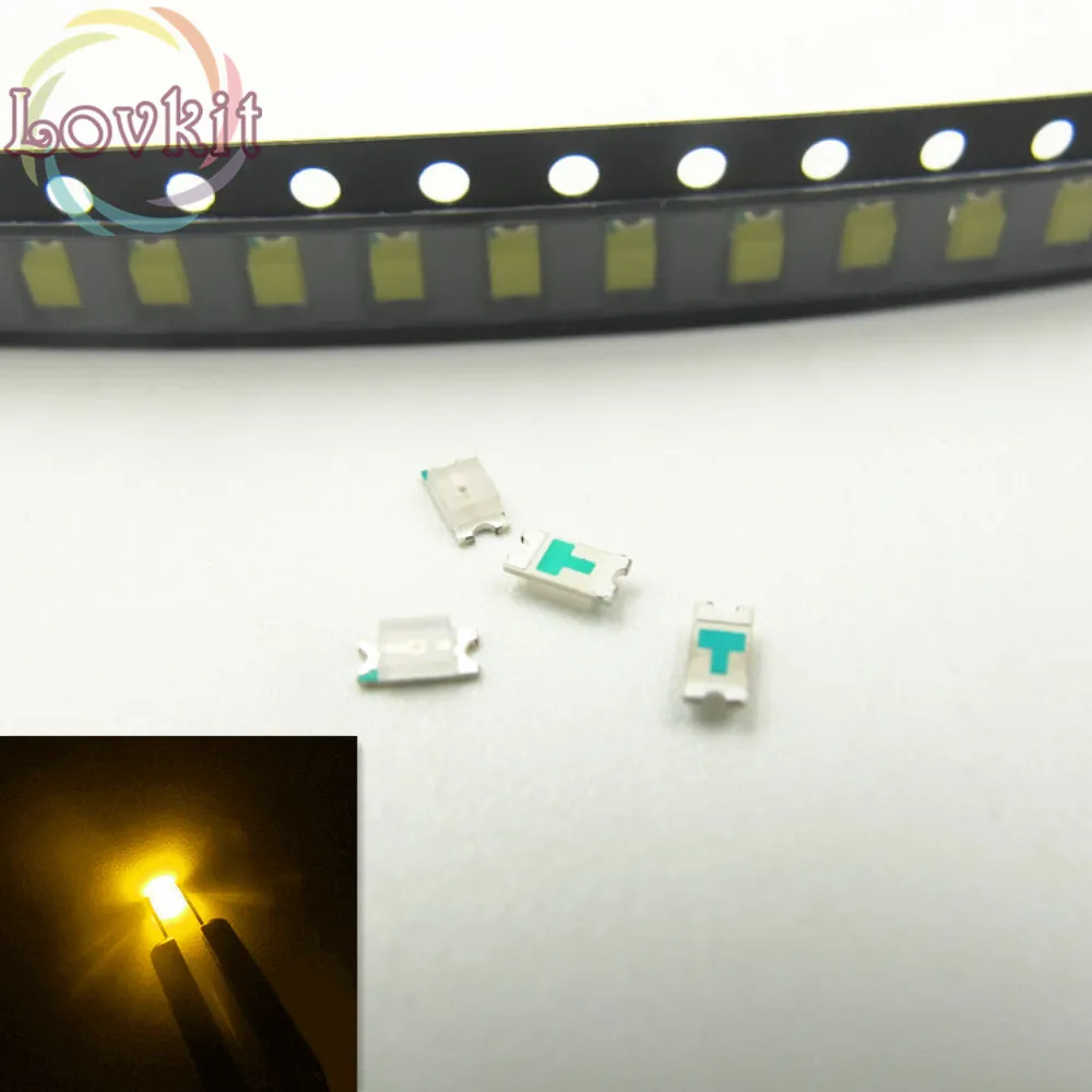 100 шт. 0603 SMD Желтый светодиод SMT светодиоды диод 585 595nm высокое качество чип лампы