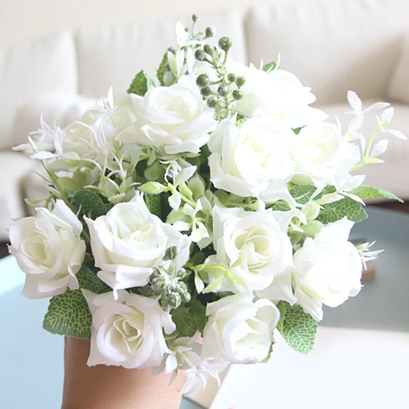 Искусственные мини шелковые розы бонсай растение Настоящее прикосновение