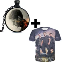 steampunk supernatural dean necklace supernatural dean pendant jewelry glass cabochon necklace pendant and free size t shirt