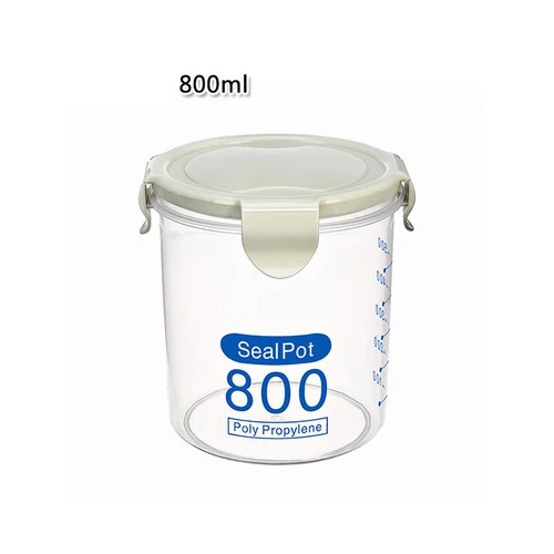 GREEN-800ML Консервационные баночки для специй с крышкой для хранения зерна сахарница для кухни многофункциональная снековая пластиковая коробка для хранения для путешествий - Цвет: GREEN-800ML