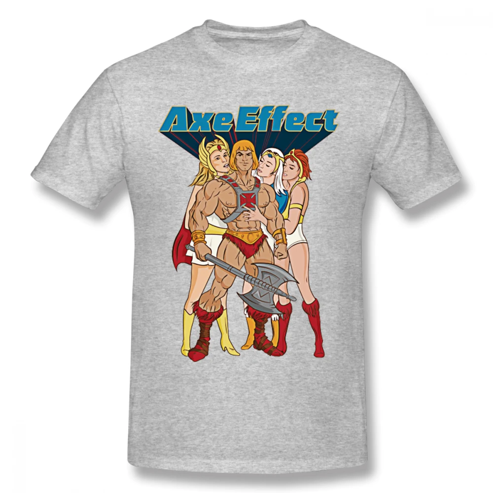 Серый Забавная футболка He-man Masters of the Universe, уникальный дизайн для мужчин, Homme, хлопковая Футболка S-6XL размера плюс - Цвет: Серый