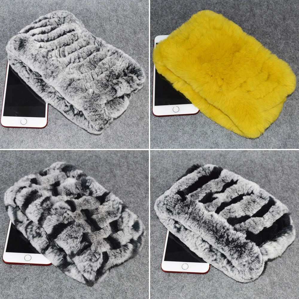 Женский шарф из натурального меха ручной работы вязаный кролика Рекс повязки на