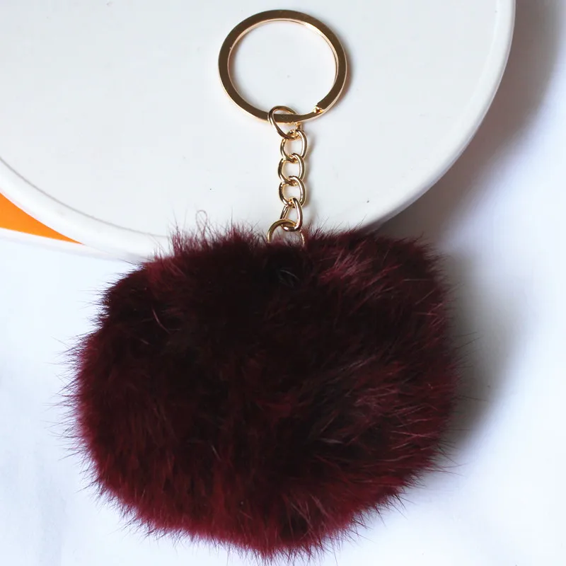 Высокое качество золотые цепи сумка брелок для ключей помпон автомобильный с