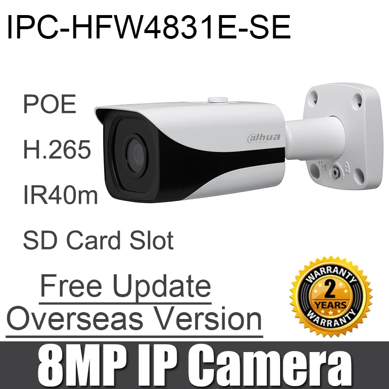 DAHUA 4k 8MP IP камера IPC HFW4831E SE repalce HFW4830E S IR IP67 IK10 POE Мини Пуля сетевая POE|ip camera|network cameracamera