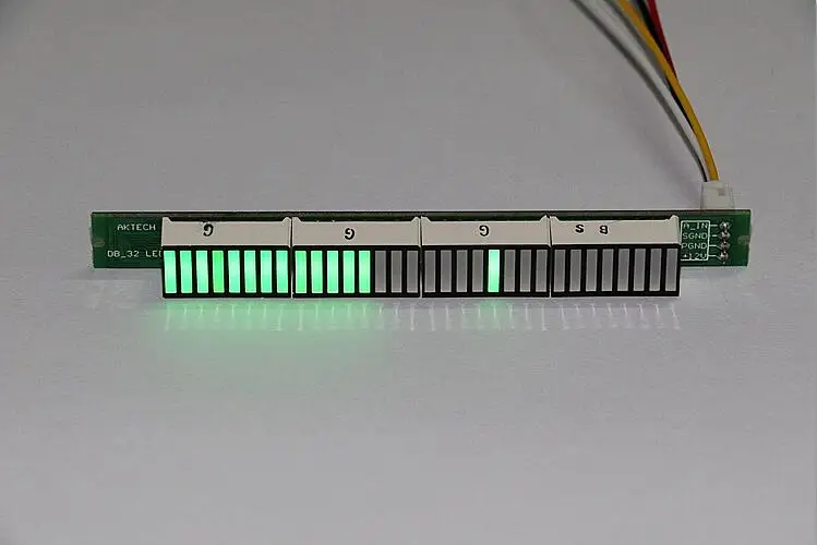 32 светодиодный Музыкальный Электрический индикатор уровня VU Meter, измеритель уровня звука для усилителя, регулируемый светильник, плата скорости, режим АРУ