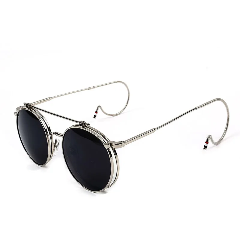 Винтажные стимпанк Солнцезащитные очки мужские круглые дизайнерские паровые