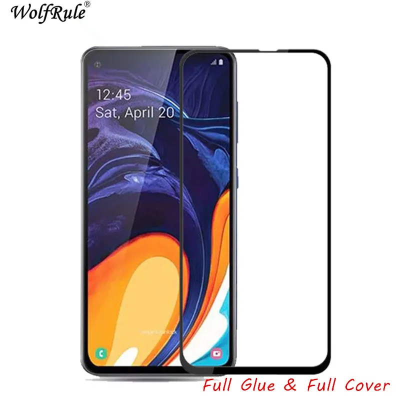 2 piezas de pel&iacute;cula protectora de pantalla LCD para Samsung Galaxy A60 pegamento completo de vidrio para Samsung A60 cubierta completa de vidrio templado SM-A606F 6,53"-0