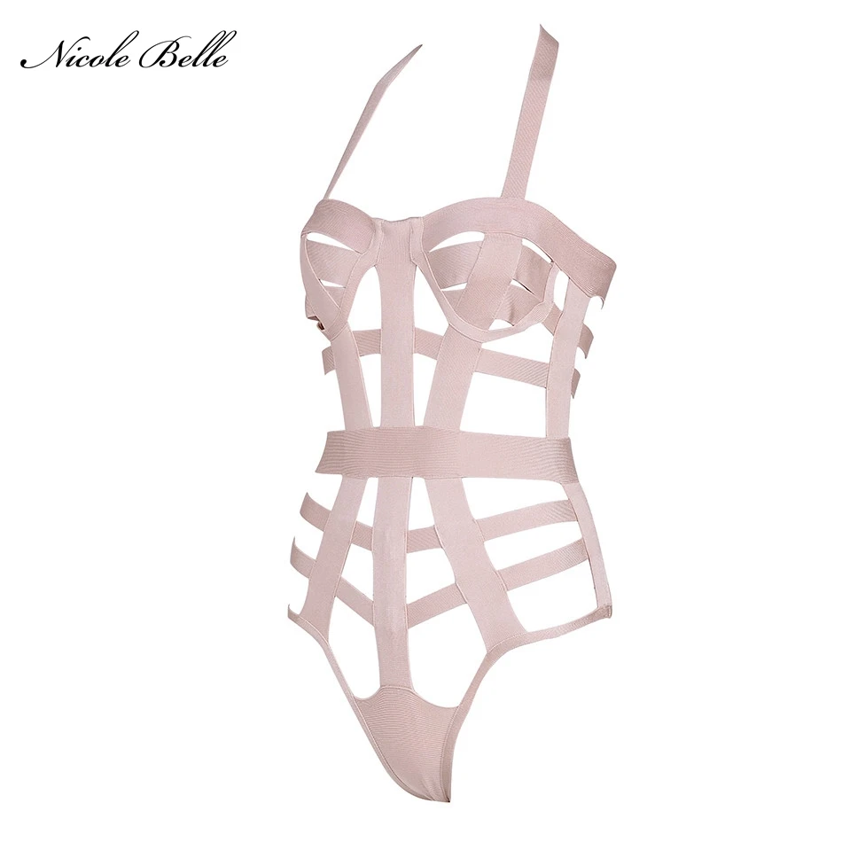 Новинка 2019 сексуальный телесный Облегающий комбинезон пляжная одежда с вырезами
