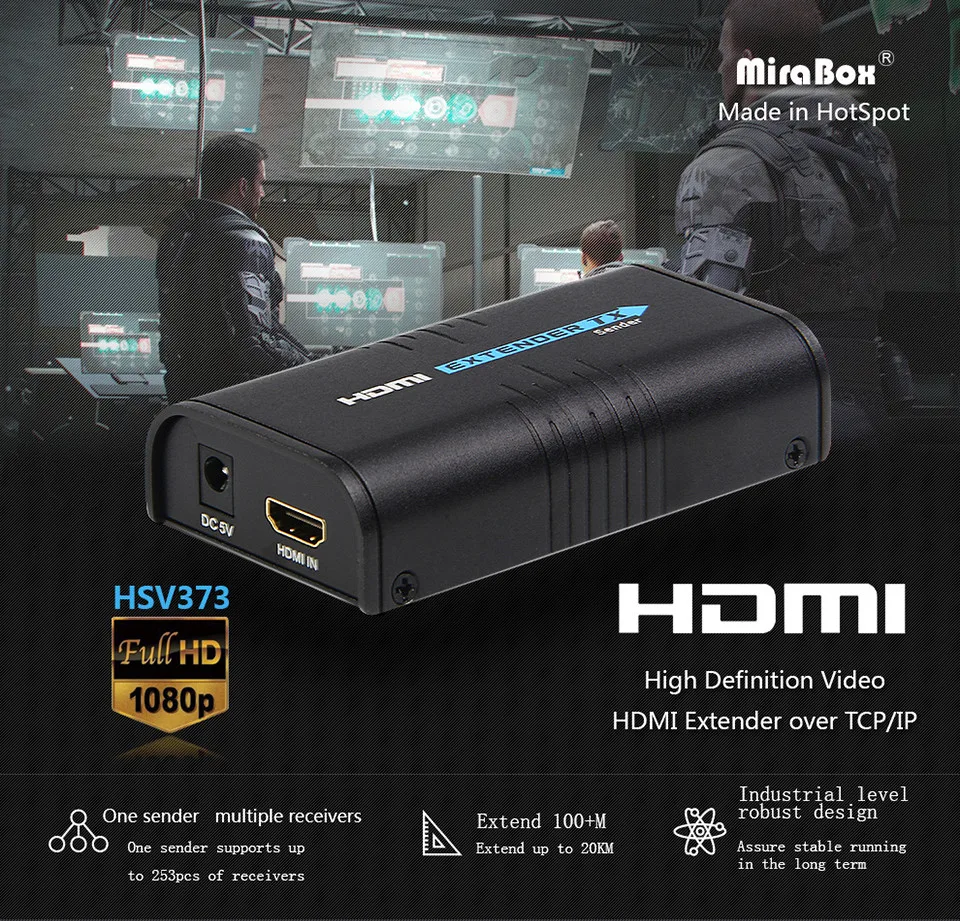 MiraBox HDMI удлинитель передатчик и приемник по IP TCP UTP как HDMI сплиттер без задержки без потерь 1080P HDMI cat5 удлинитель