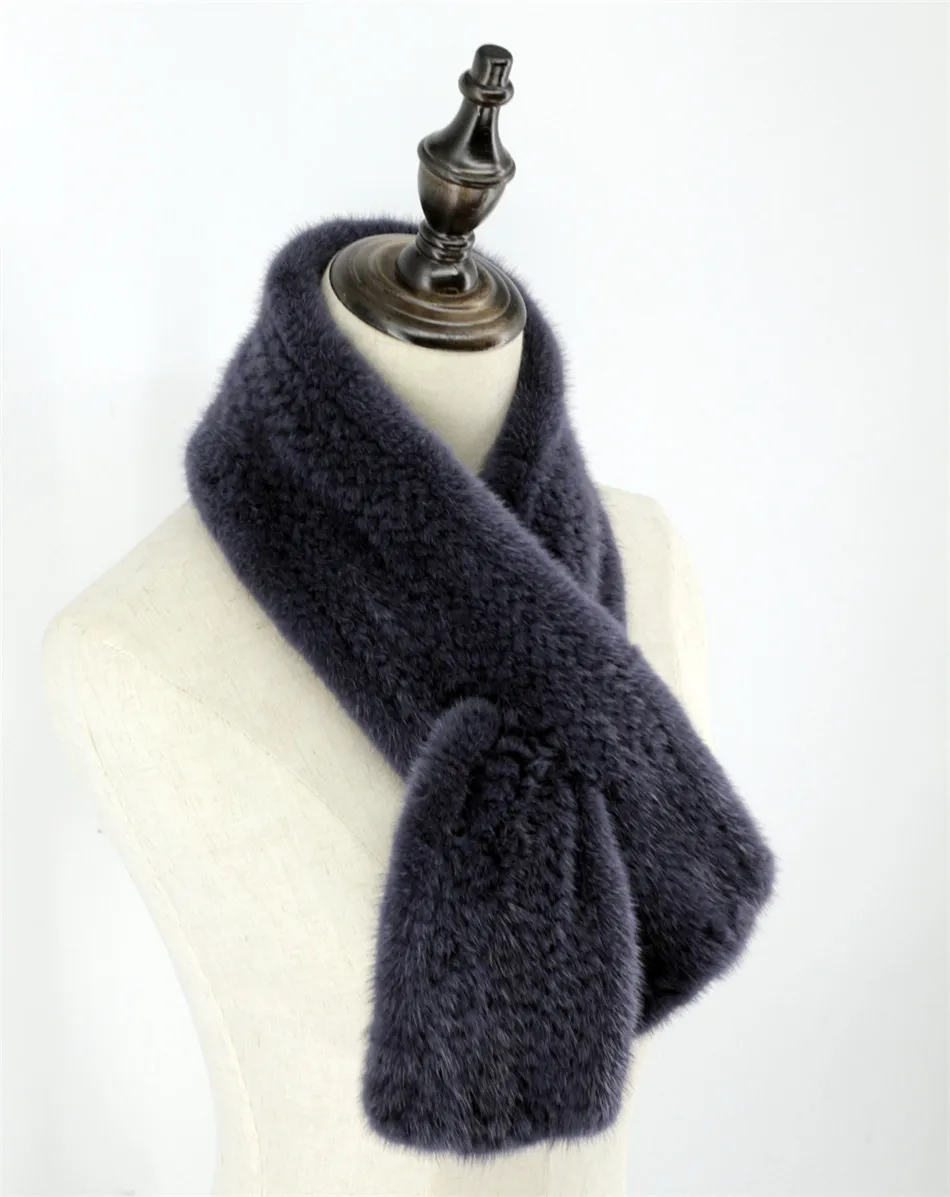 Шарфы унисекс ручной вязки из натурального меха норки|scarf wrap|hand knitted scarvesknit scarf |