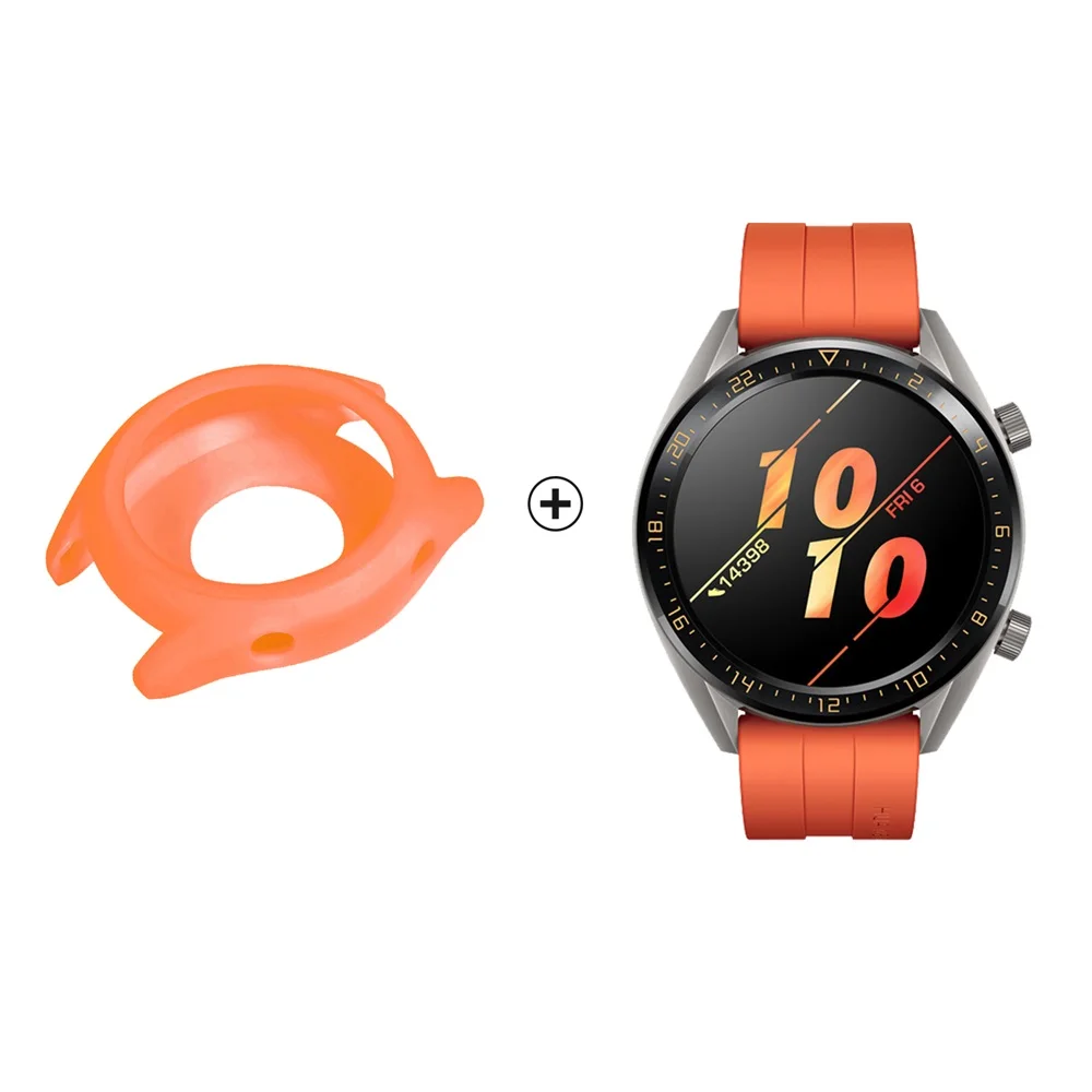 Package 4 2в1 силиконовый ремешок для часов+ ТПУ чехол для huawei Watch GT Active ремешок для huawei GT Смарт часы Сменные аксессуары - Цвет: Package 4