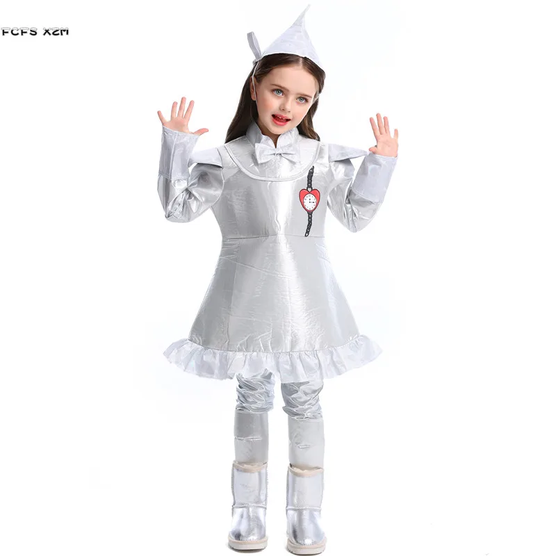 Girls Halloween Costume: The Tin Man from Wizard of Oz - Sizes S-XL for Kids & Children - Perfect for Hickory Cosplays, Purim Celebrations, Stage Plays & Parties image 2