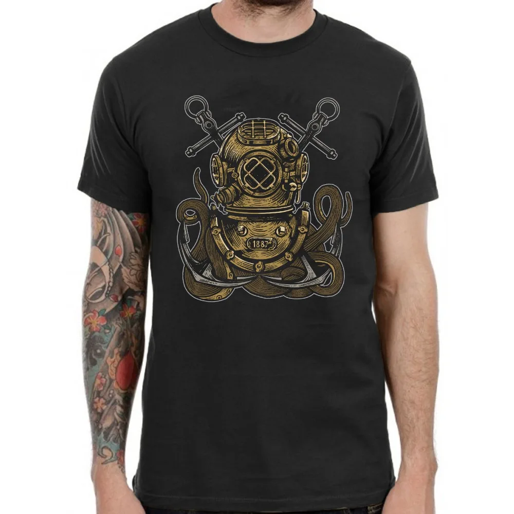 2019 летние футболки для мужчин Забавные подводное плавание Фотографический стиль