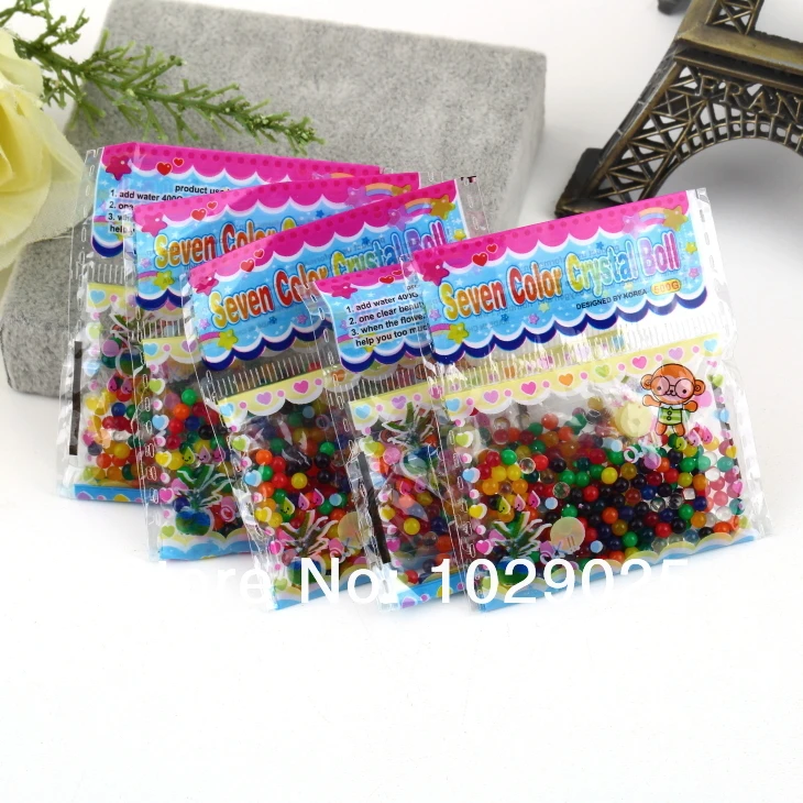 

[100 Bags/pack] New Magic Crystal soil Water Beads In Multi Color for Flower Garden Planting Wedding Home Garden Decor