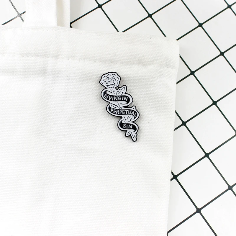 Романтический Готический значок со слоганом праздничный баннер без вечного Sin