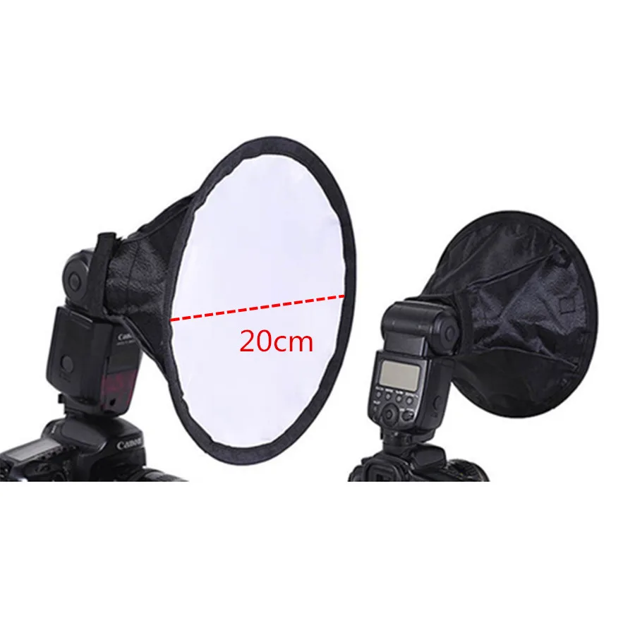 20 см круглая форма Speedlite мини Софтбокс диффузор для Canon 600EX-RT 580EX II 430EX Nikon SB910 SB900 SB800