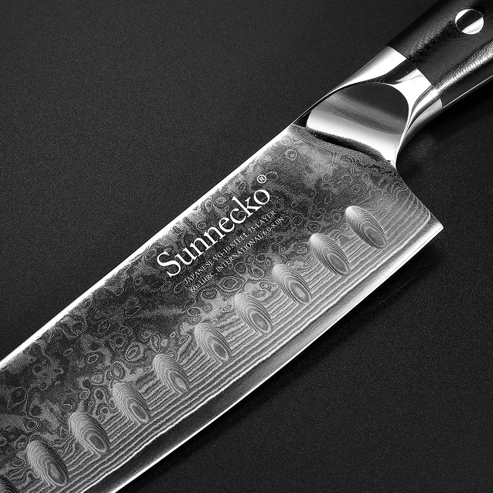 SUNNECKO Дамаск сантоку шеф повара нож для очистки овощей японский VG10 стальной
