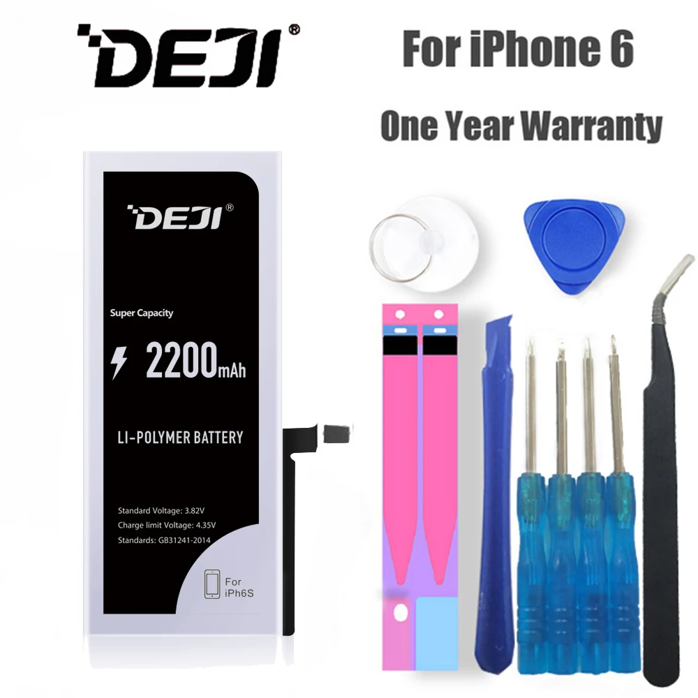 2018 DEJI оригинальный литий ионный Прохладный Сменный аккумулятор для iPhone 6/г 2200 мАч