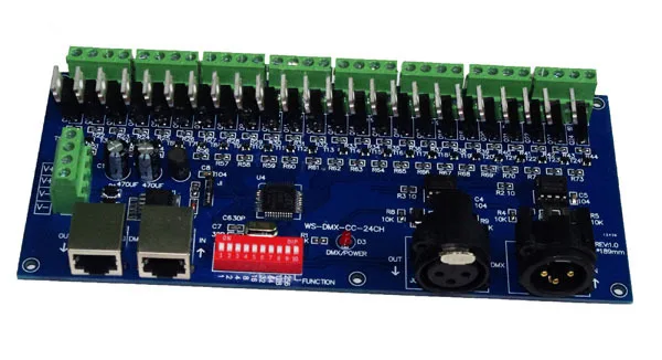 Лучшая цена 1 шт. Φ 8 групп 24 канальный декодер dmx512 используется для светодиодной