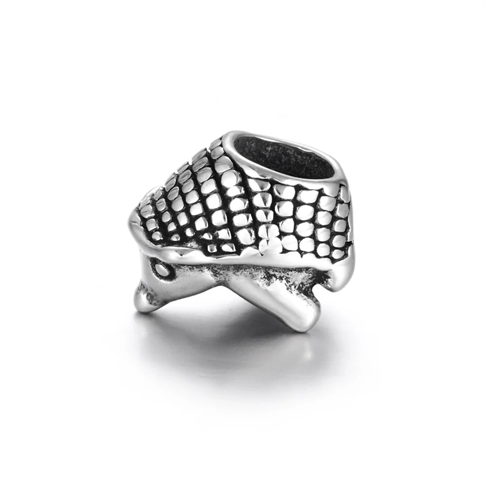 Stainless Steel European Beads Hedgehog 5mm Hole Blacken Metal Animal Bead Charm for Jewelry Making Bracelet Components | Украшения и