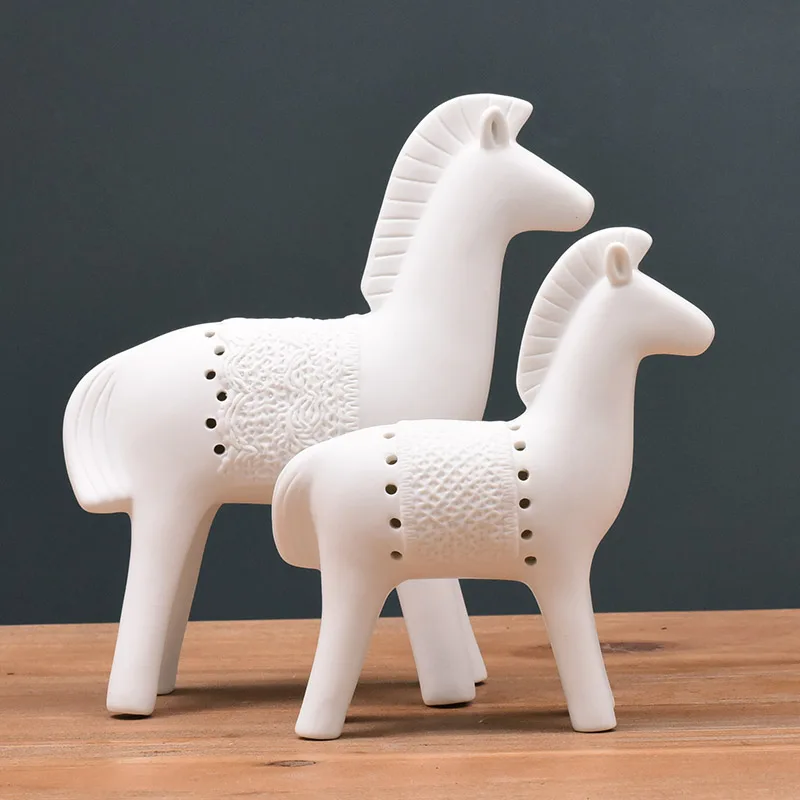 

Ancient Porcelain War Horses Sculptures Handmade Ceramics Warfare Trinket Decor Gift Craft Embellishment Accessories Furnishing