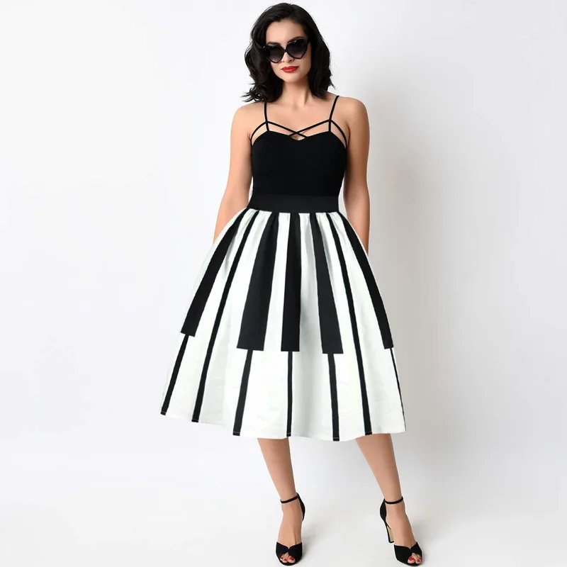 Женская плиссированная юбка-пачка с высокой талией черная или белая юбка миди до