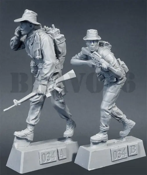 1/35 смолы цифры модель комплект Вьетнам войны солдаты США(2 шт./лот) Неокрашенный XD156