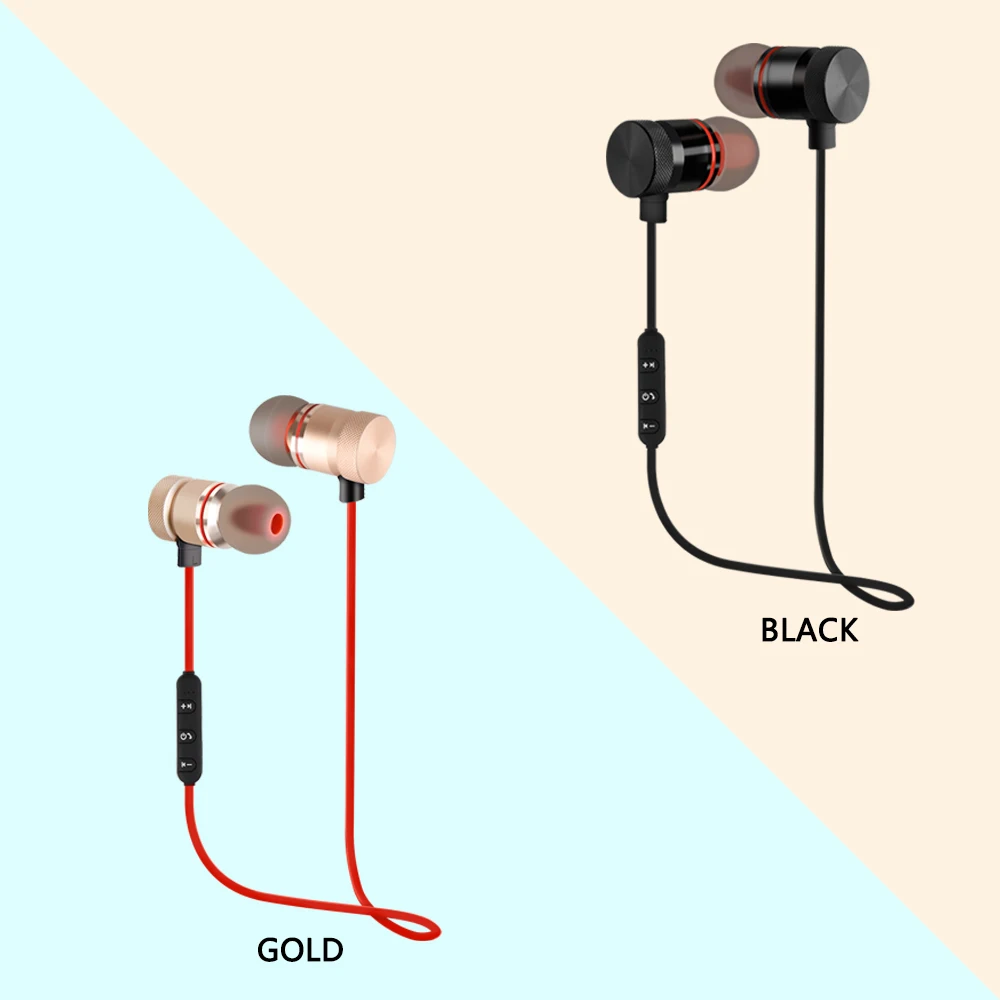 Беспроводные наушники Bluetooth Металлические магнитные наушники HIFI для стереонаушников Спортивные наушники Гарнитура для наушников с микрофоном