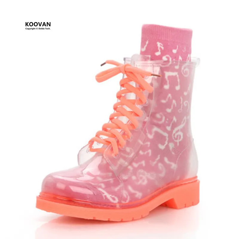 Женские резиновые сапоги Koovan лидер продаж 2017 прозрачные для женщин женская обувь