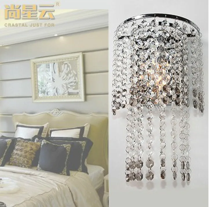 

Modern/Contemporary High quality K9 Crystal lamp Grey And Clear Crystal Wall light Bedroom Bedside