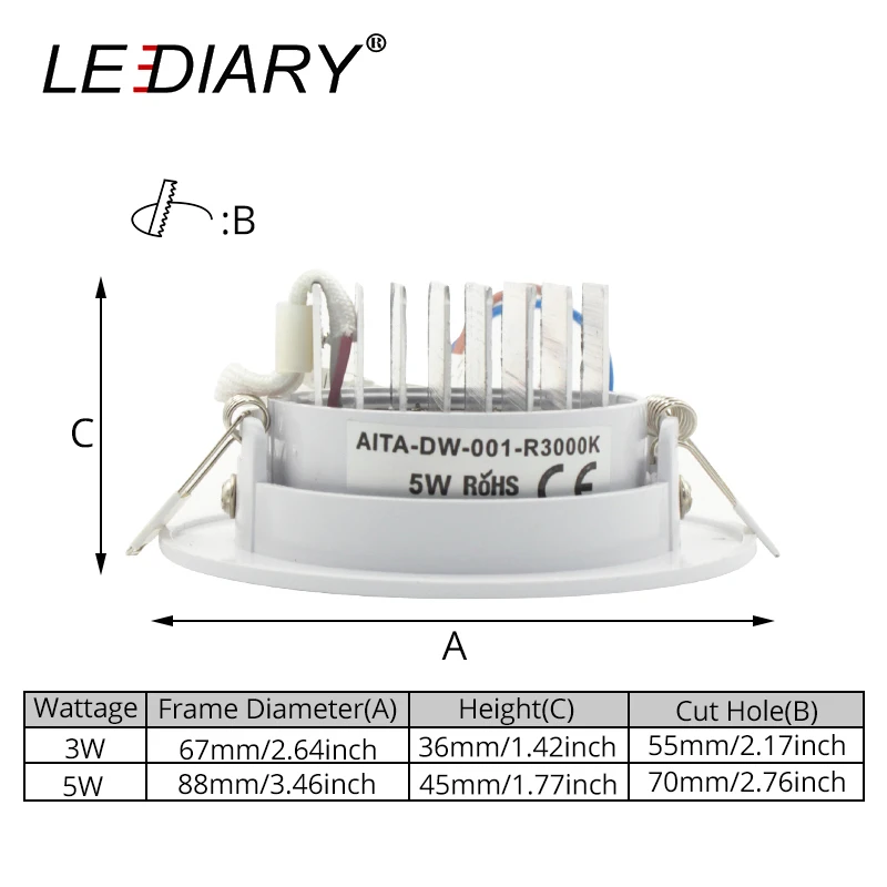 Светодиодный IARY COB светодиодный локальный светильник реальную 3W 5W 110V 240V белый