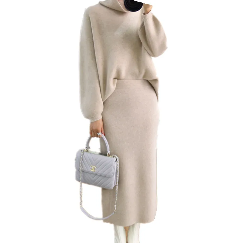 Осень зима 2019 кашемировый свитер с высоким воротником Корейская версия