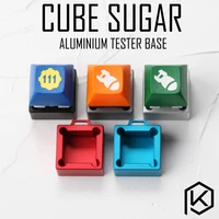 cube sugar aluminum switch tester base housing 1x1 silver red blue grey for black red brown blue rgb smd for mechanical keyboard