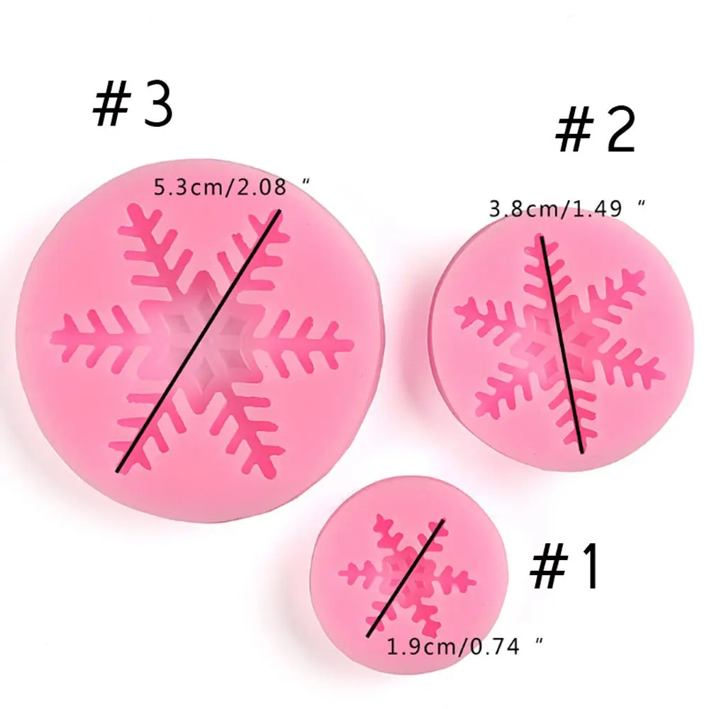 1/3PCS New Kitchen Xmas Snowflake Silicone Mold Fondant Cake Baking Candy Clay Chocolate Mould Cake Decorating Tools