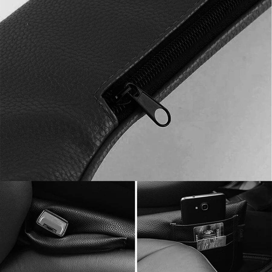 2x Black Car Seat Side Multi-Functional Gap Leak-Proof Interior Anti-Plug Bar Modified Bag Slit Pocket Free Shipping | Автомобили и