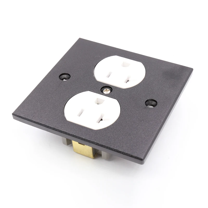 High Quality US ac power socket Duplex Receptacle Copper Aluminum alloy Outlet HIFI Socket | Электроника