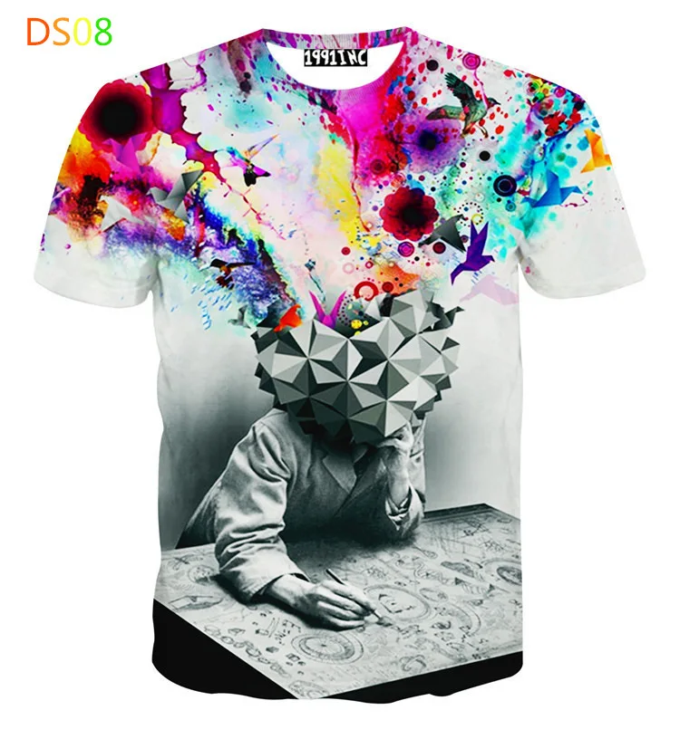 2017 модная 3d Футболка Мужская/женская брендовая Подростковая с волком футболка