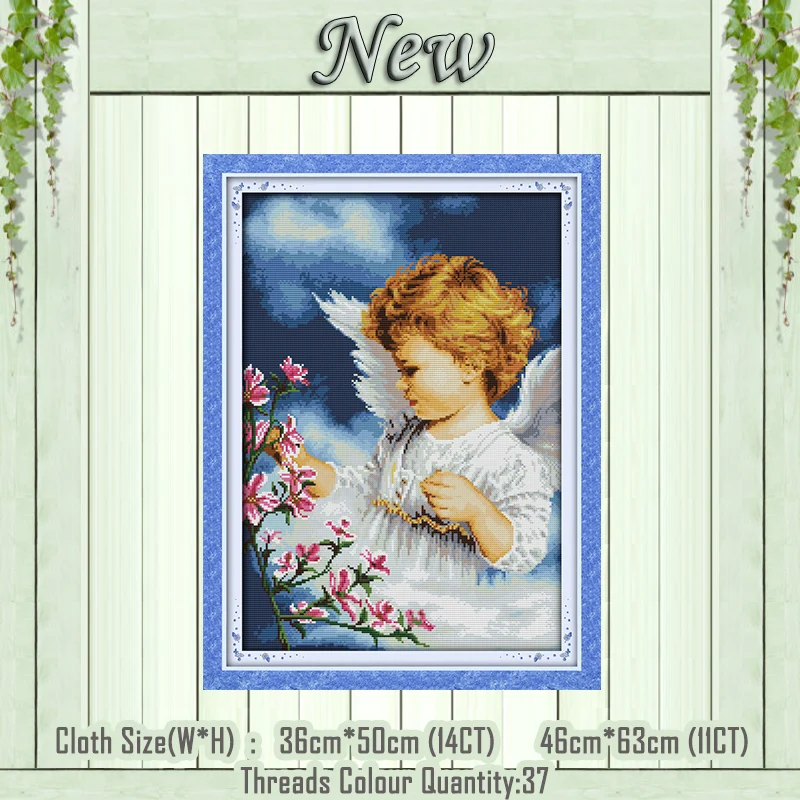 Девочка молиться маленькие ангелы diy живопись Счетный напечатанный на холсте DMC 11CT 14CT наборы NKF вышивка крестиком набор для рукоделия