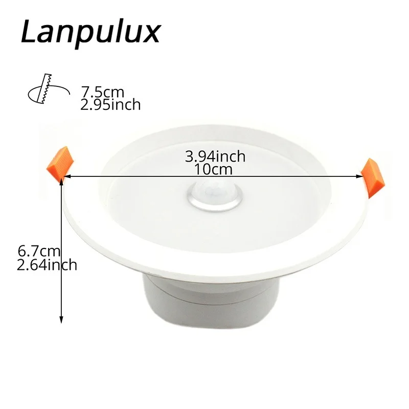 Потолочный светильник Lanpulux с инфракрасным датчиком движения 6 Вт 12 110 240