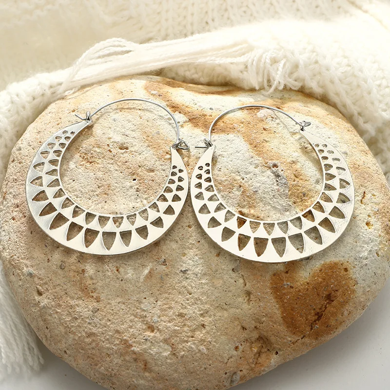 Женские сережки подвески Tocona Boho винтажные золотистого и серебристого цветов с