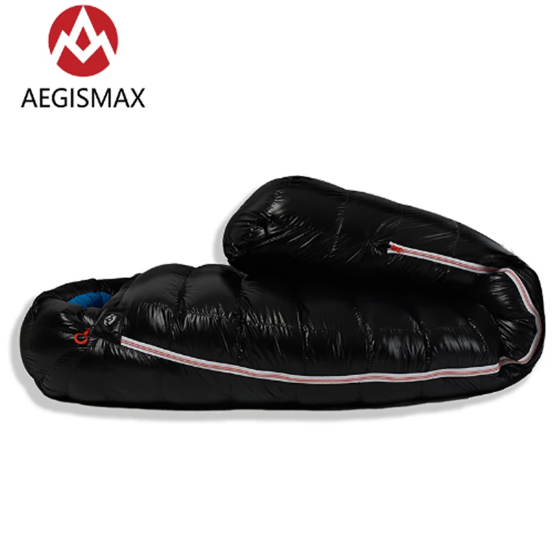 AEGISMAX D2-L 90% Сверхлегкий утиный пух Мумия спальный мешок черный Открытый Отдых