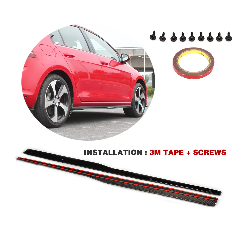 Боковые автомобильные юбки из углеродного волокна фартук для Volkswagen VW Golf VII 7 GTI