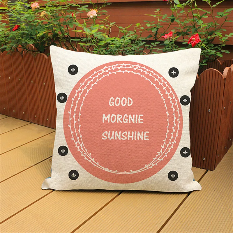 Розовый желтый синий улыбающийся Счастливый Солнечный свет хлопковая наволочка