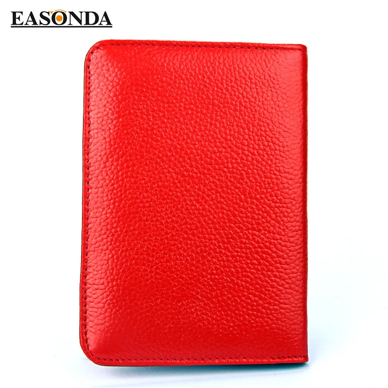 Мужской женский бумажник с отделениями для карт из 100% натуральной кожи брендовый