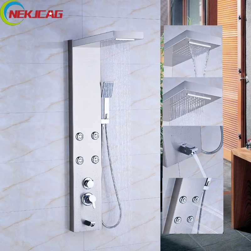 2017 новейшая душевая панель из нержавеющей стали с водопадом массажная система