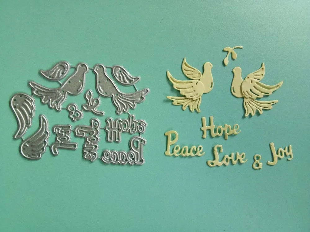 Металлические Вырубные штампы Peace Dove Vine набор букв для скрапбукинга выбивания
