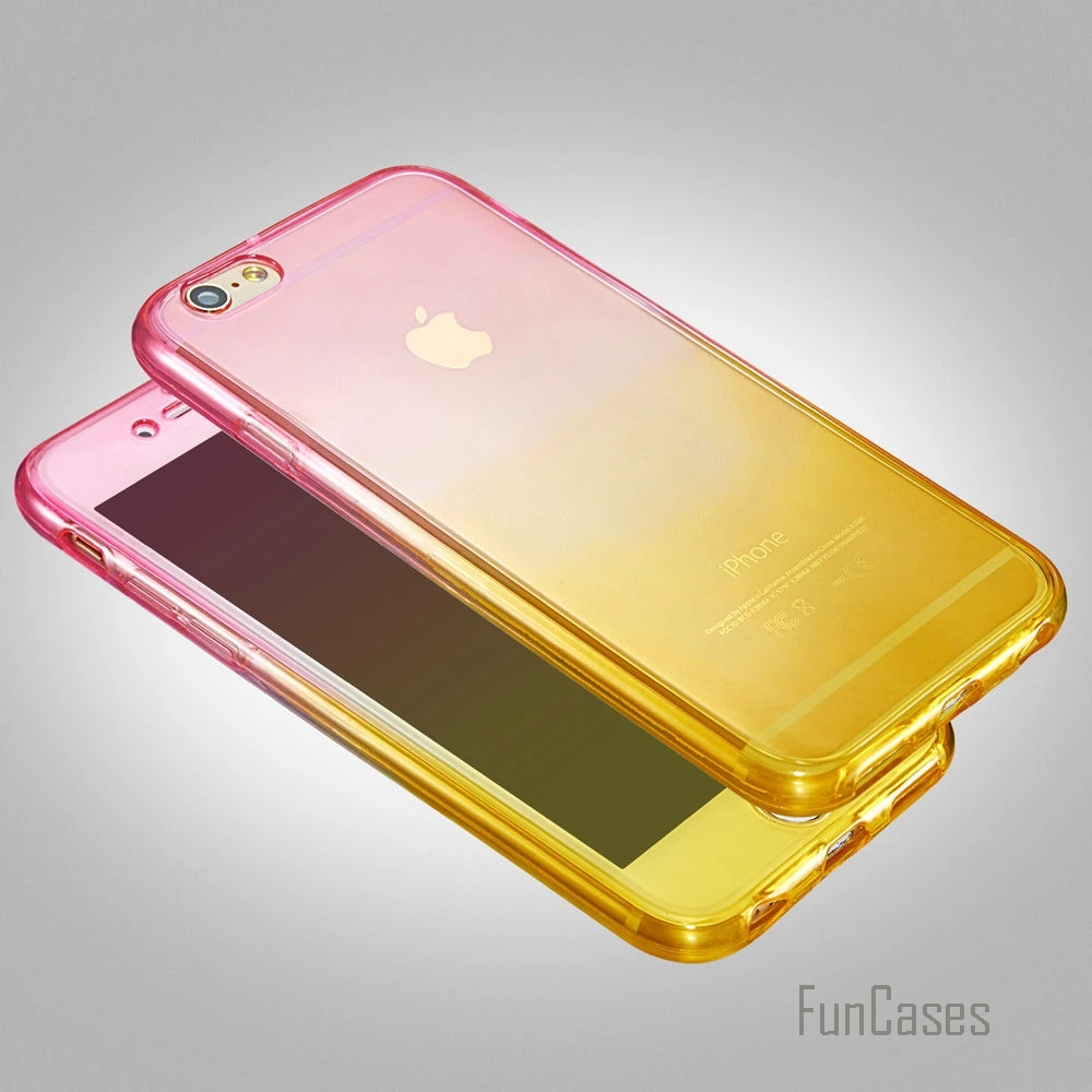 Для iPhone 7 6S Чехол защиты Радуга 360 ТПУ Силиконовая Гибкая Мягкий Полный Средства