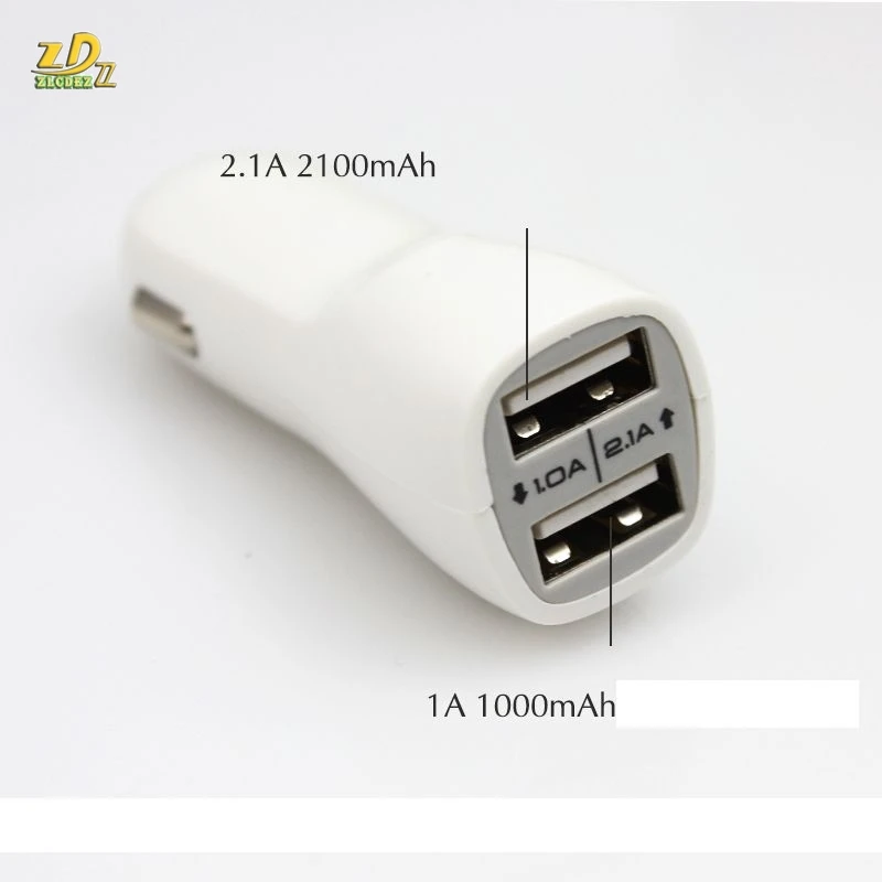 

100 шт., автомобильное зарядное устройство с 2 USB-портами