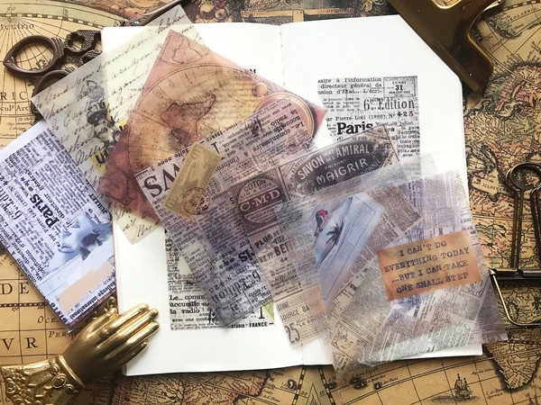 6 шт./компл. 10*10 см Винтаж новости Бумага вощеная бумага наклейки Бумага пакет DIY Скрапбукинг карточка планировщика делая журнал проекта